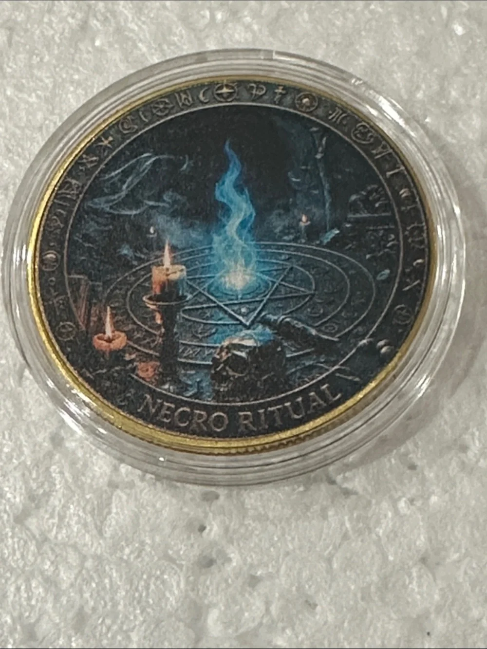 Necromancer Decorative Coin Home Accent - Black and Gold